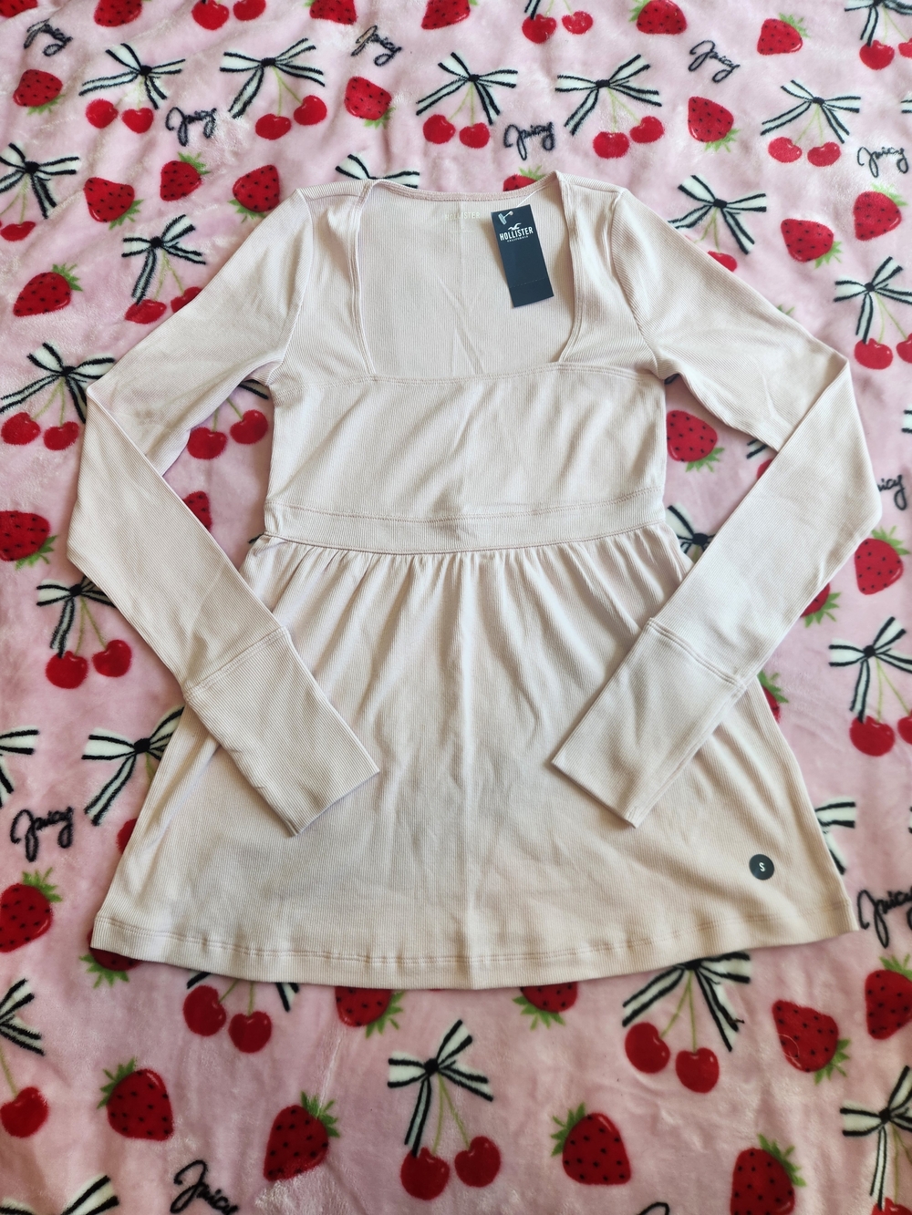 Hollister baby pink square neck empire waist baby doll top Dollette Coquette
